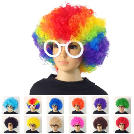 Rainbow Soccer Fans Clown Costume Wig