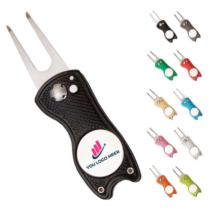 Metal Foldable Divot Tool with Magnetic Ball Marker