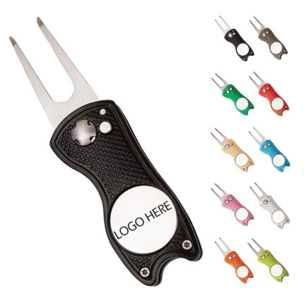 Metal Foldable Divot Tool with Magnetic Ball Marker